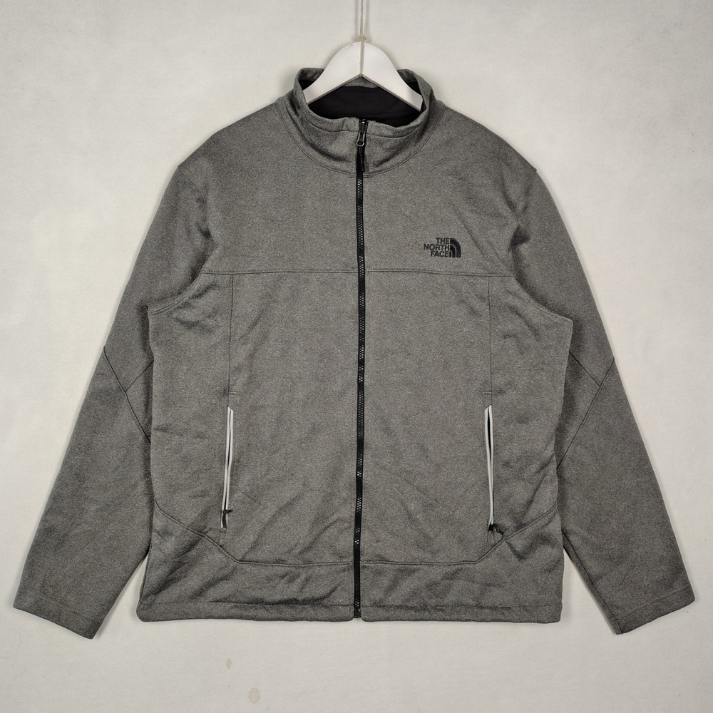 The North Face Mens Windwall Softshell Jacket Heather Grey Full Zip XL